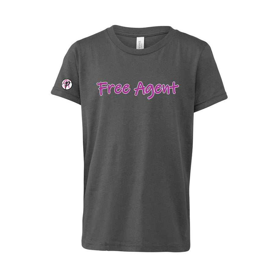 Free Agent Champion Grey Crop Top Black T-shirt